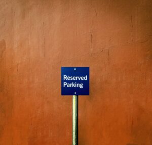 reserved parking sign