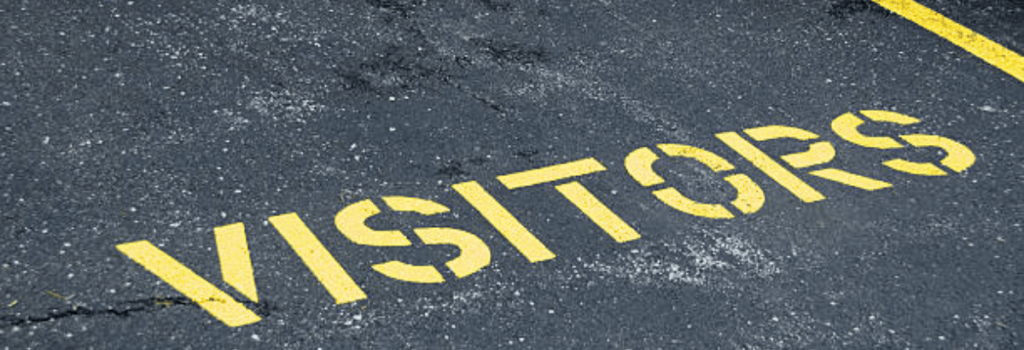 visitors painted on asphalt parking space ParkM online parking management software